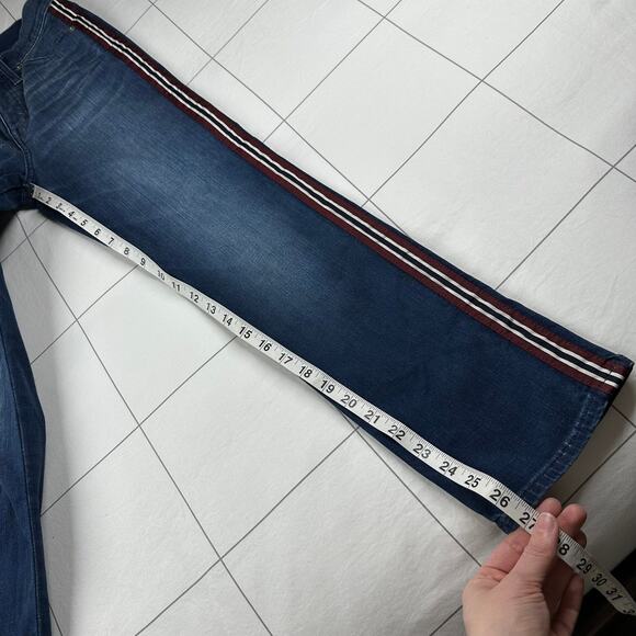 Madewell Jeans Womens 24 Blue Stovepipe Ribbon Tux Striped Edition High Rise - Picture 11 of 11